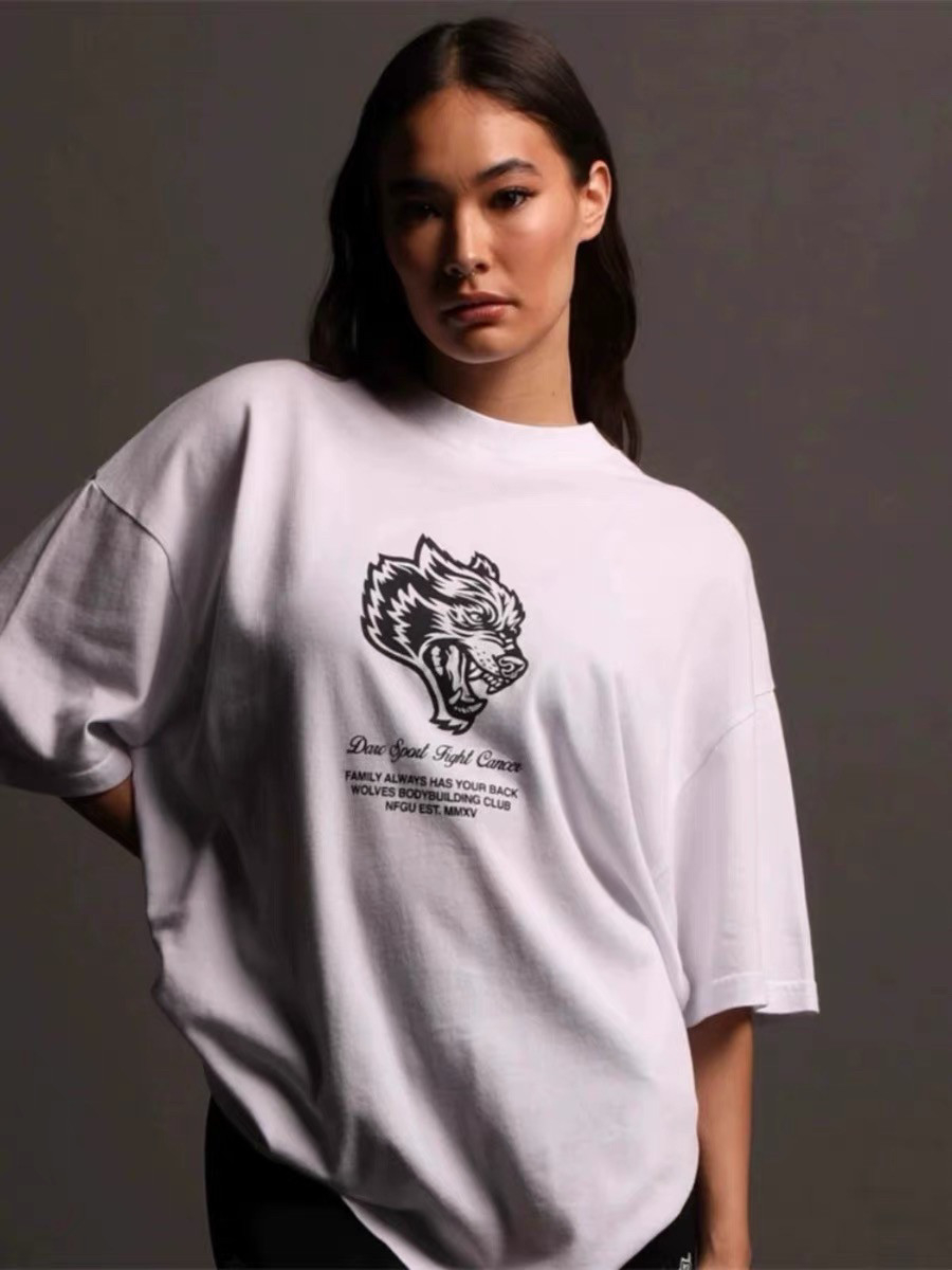 Streetwear Gym Brand - Белая классическая футболка с принтом головы
